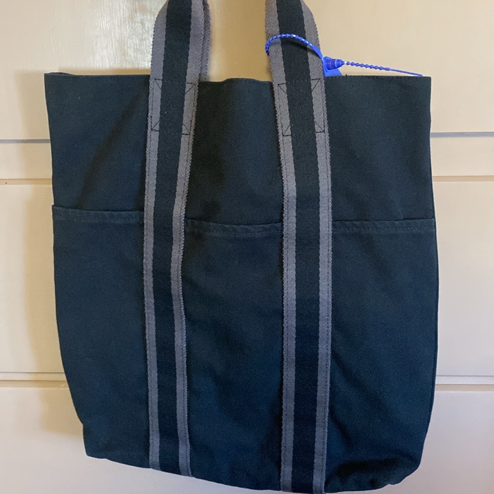 HERMES Fourre Tout Canvas Tote Black and Gray